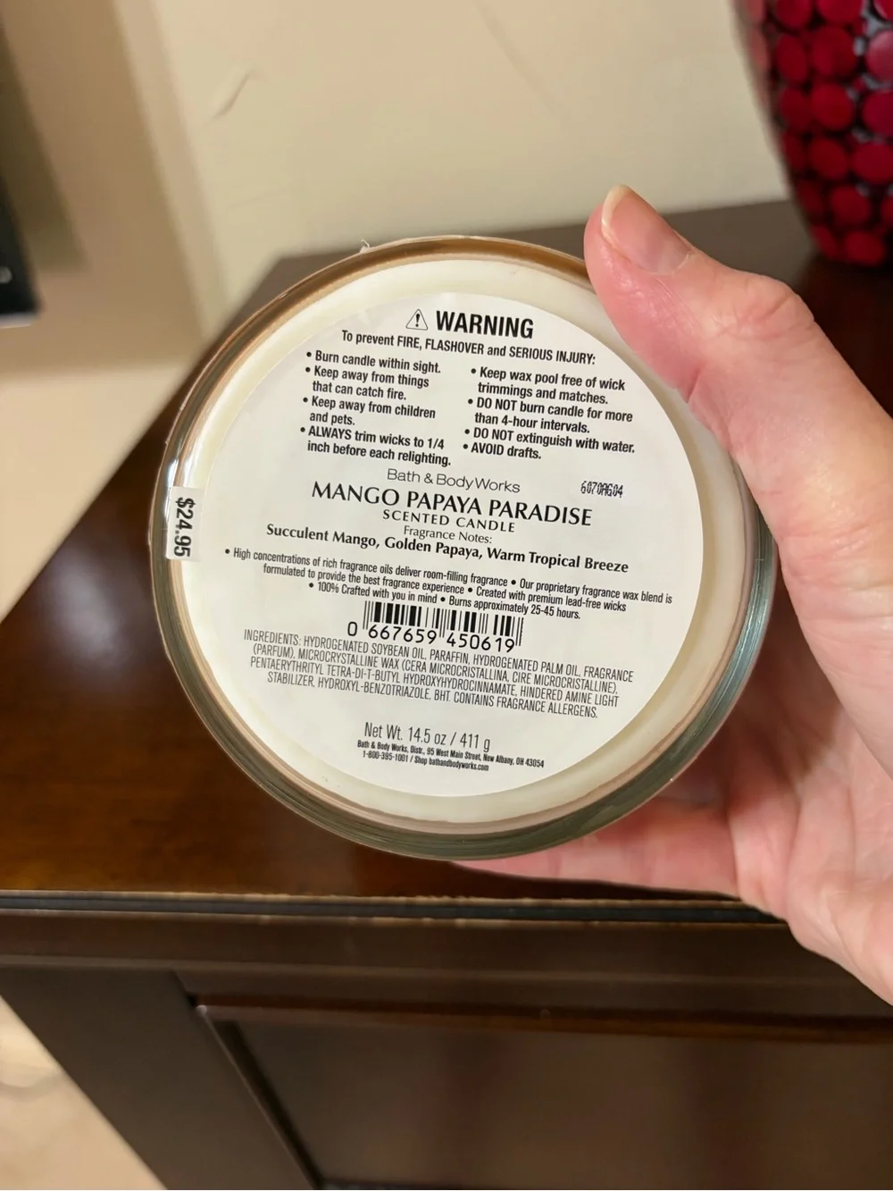 Bath & Body Works Mango Papaya Paradise Candle - Orange